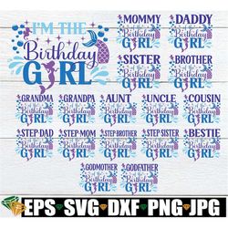 mermaid birthday, matching mermaid family birthday svg, family mermaid birthday svg, mermaid birthday shirts svg, matchi