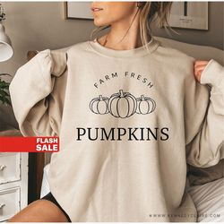 vintage fall sweatshirt, halloween sweatshirt, fall sweater, fall shirts for women, pumpkin crewneck farm fresh pumpkins