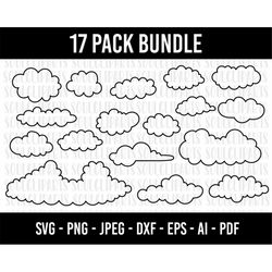 cod188- cloud svg file/cloud clipart/ cloud vector/ cloud bundle svg/ cloud clip art/ cloud cricut/ clouds silhouette/ c