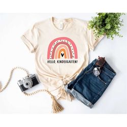 hello kindergarten shirt, kindergarten teacher shirt, first day of school shirt, back to school shirt, first grade shirt