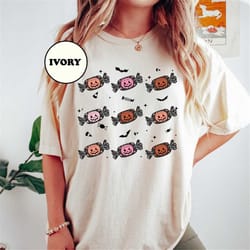 candy halloween comfort colors shirt, vintage pumpkin halloween shirt, fall halloween shirt, halloween family shirts, ha