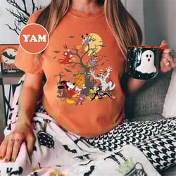 vintage disney halloween comfort colors shirt, mickey and friends halloween shirt, disney halloween group shirts, hallow