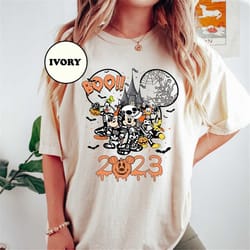 disney halloween 2023 comfort colors shirt, disney halloween matching shirt, mickey and friends halloween shirt, disney