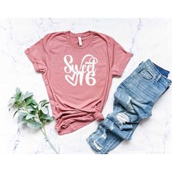 sweet 16 shirt, 16th birthday for her, sweet sixteen shirt, turning 16 birthday gift, unisex tee, birthday gift, birthda