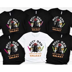 custom dad t-shirt, star wars shirt, best son best daughter tshirt, best dad in the galaxy shirt with son and daughter,