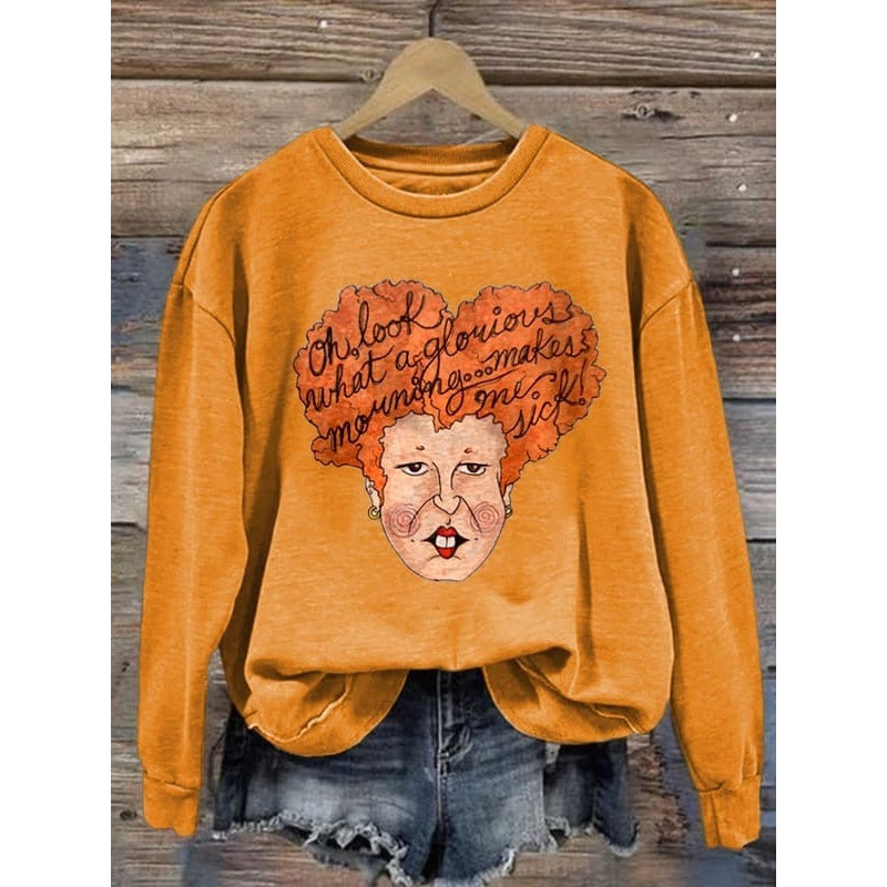 Halloween Women's Printed Long Sleeve Sweatshirt, Halloween Witch Shirt, Witch Shirt, Salem Witch Shirt, Massachusetts Witch Trials Shirt - 1.jpg