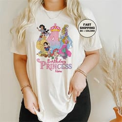 disney birthday princess shirt, custom birthday girl shirt, birthday girl shirt, birthday gifts for girl, disney birthda