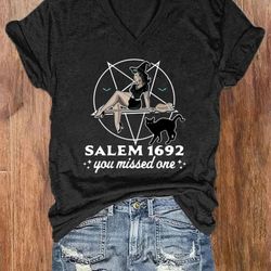 salem 1692 you miss one tee, crew t-shirt sweater, v-neck, salem witch trials shirt, salem witch mas