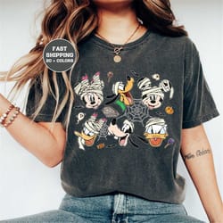 mickey and friends halloween comfort colors shirt, halloween mickey shirt, disney halloween shirt, halloween party shirt