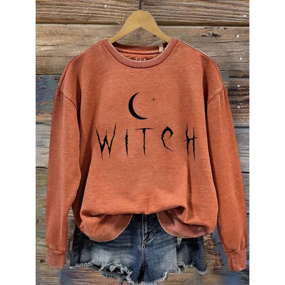 Witch Moon Star Print Casual Sweater, Witch Trials Shirt, Salem Witch Shirt, Massachusetts Witch Trials Shirt, Spooky Season Shirt - 1.jpg