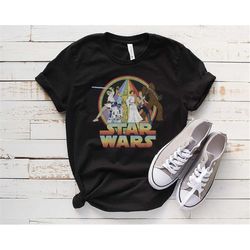 star wars rainbow group shot vintage poster shirt, retro star wars shirt, star wars t, disney star wars shirt, star wars