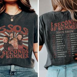 comfort colors 5 seconds of summer music shirt, y2k merch vintage the show 2023 tour