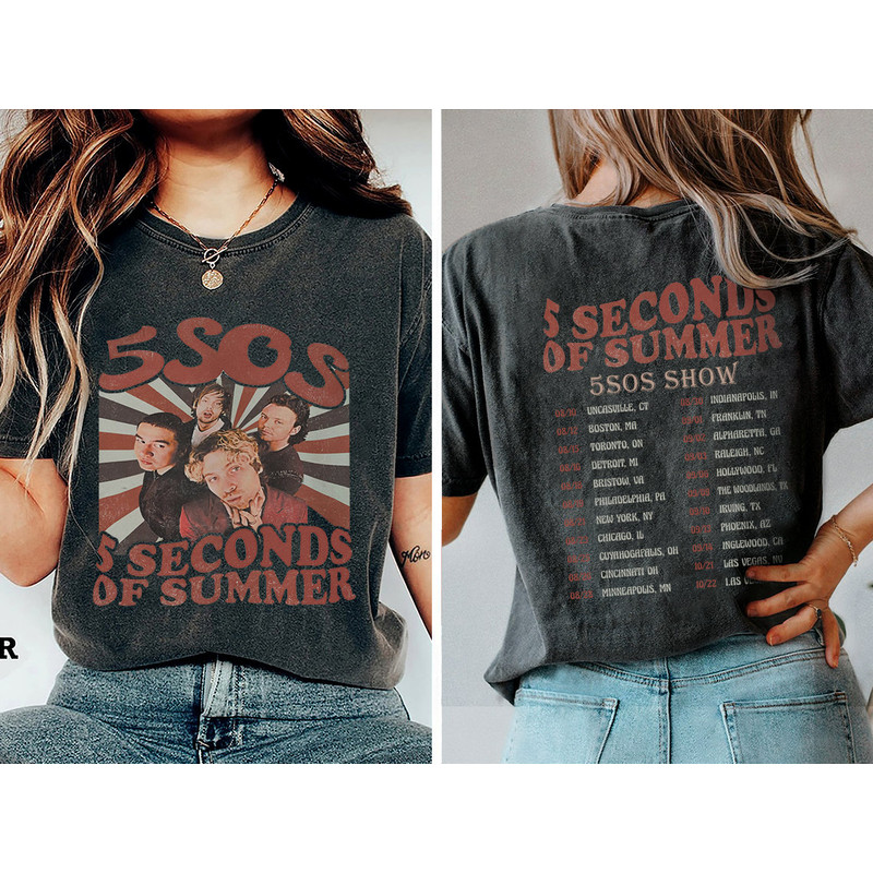 Comfort Colors® 5 Seconds Of Summer Music Shirt, Y2K Merch Vintage The Show 2023 Tour 5 Seconds Of Summer Sweatshirt 5SOS 2023 Gift - 1.jpg