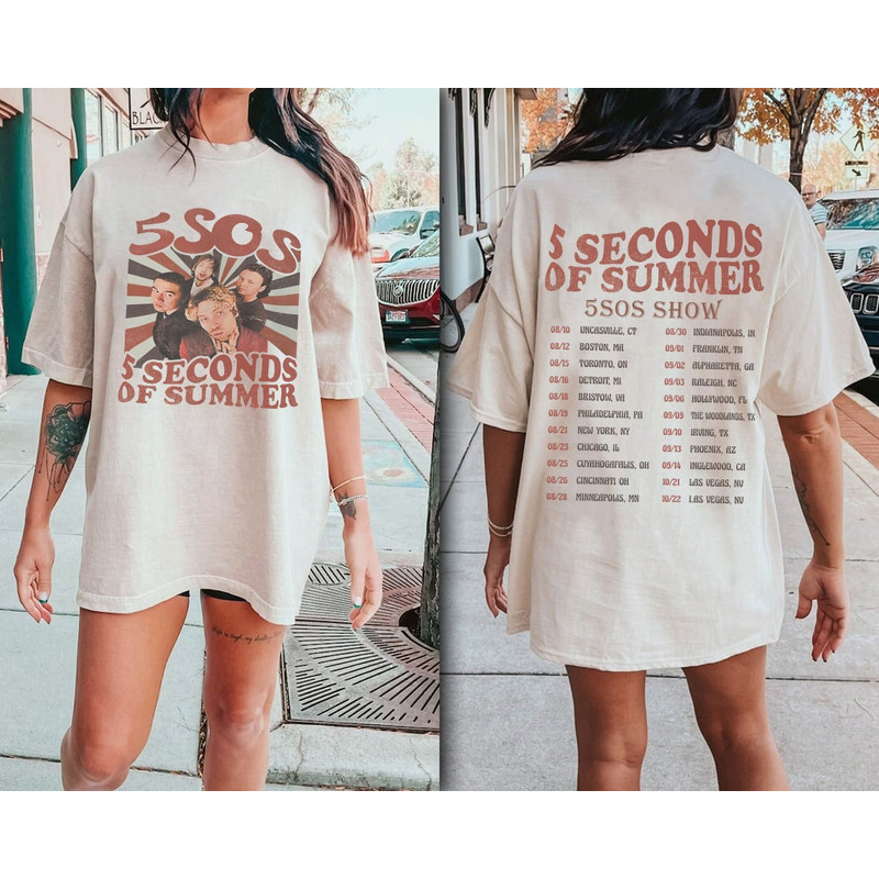 Comfort Colors® 5 Seconds Of Summer Music Shirt, Y2K Merch Vintage The Show 2023 Tour 5 Seconds Of Summer Sweatshirt 5SOS 2023 Gift - 2.jpg