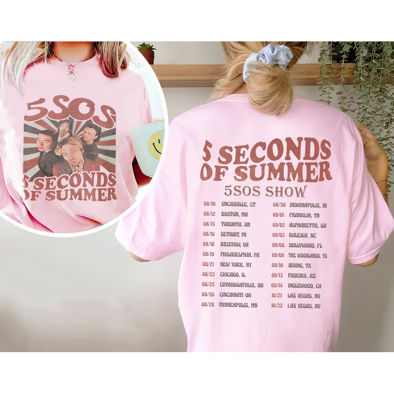 Comfort Colors® 5 Seconds Of Summer Music Shirt, Y2K Merch Vintage The Show 2023 Tour 5 Seconds Of Summer Sweatshirt 5SOS 2023 Gift - 3.jpg