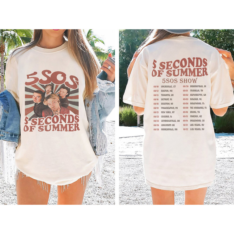 Comfort Colors® 5 Seconds Of Summer Music Shirt, Y2K Merch Vintage The Show 2023 Tour 5 Seconds Of Summer Sweatshirt 5SOS 2023 Gift - 4.jpg