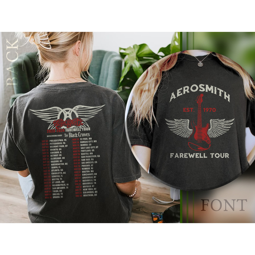 Comfort Colors® Aerosmith Band Farewell Tour Shirt, Aerosmith Shirt Fan Gifts, Graphic Aerosmith Band Shirt, Rock Music Shirt - 4.jpg