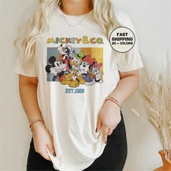 retro mickey and co 1928 shirt, vintage mickey and friends shirt, disney characters shirt, retro mickey shirt, retro dis