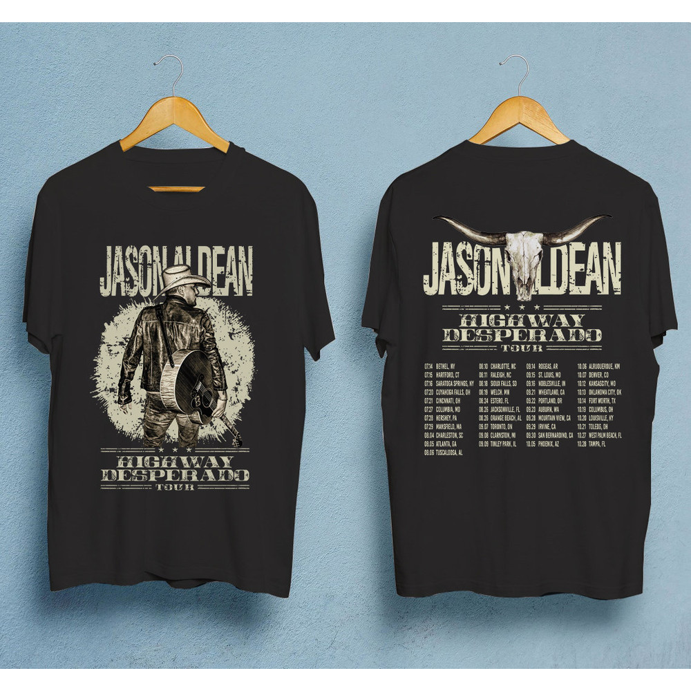 Comfort Colors® Jason Aldean Shirt, Jason Aldean Highway Desperado Tour Shirt, Try that in a small town Shirt, Jason aldean gift for fans - 2.jpg