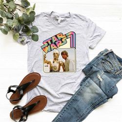 star wars retro shirt, luke skywalker, c3po, star wars movie shirt, luke skywalker shirt