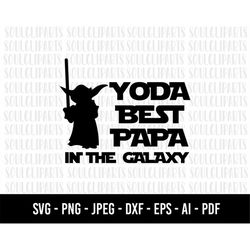 COD1191- Yoda best papa in the galaxy svg, Star Wars SVG, Darth Vader Silhouettes Svg, celebrity silhouette, Star Wars,