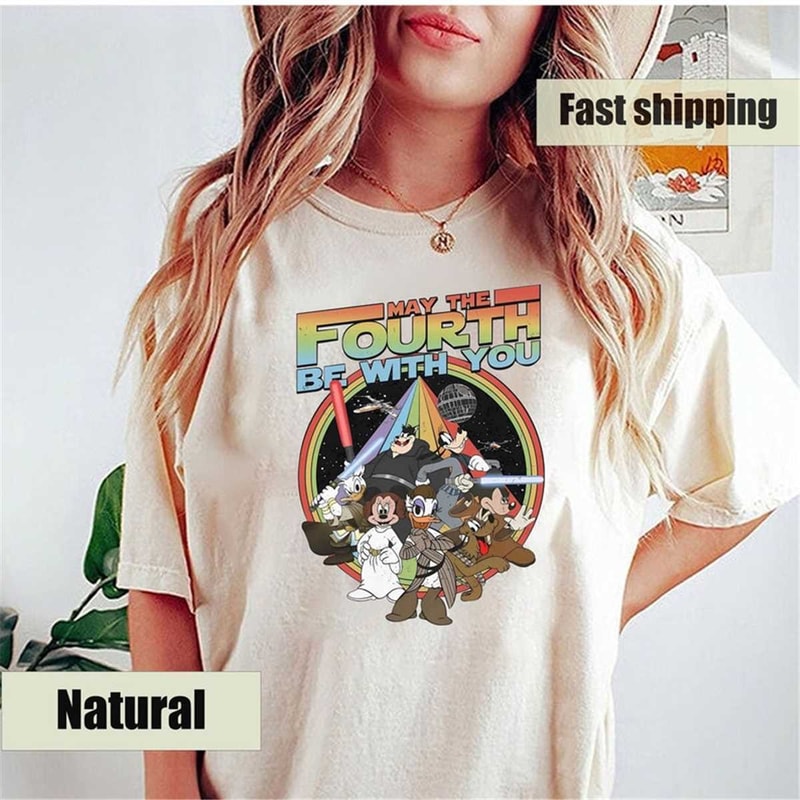 MR1982023103720starwarsdisneyshirtmaythe4thbewithyoushirtmickeyimage1jpg