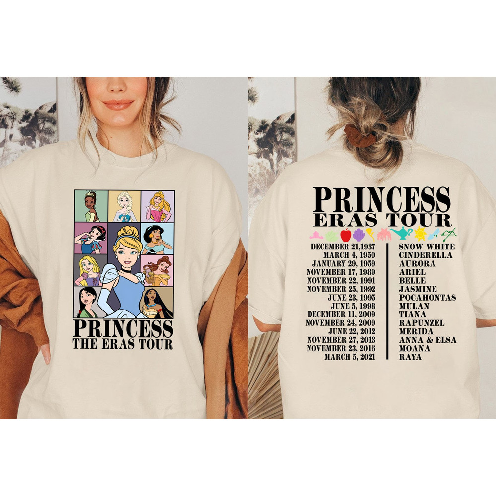 Vintage Princess Eras Tour Shirt, Double Sided Princess Royal Tour Shirt, Eras Tour Shirt, Disney Princess Shirt - 1.jpg