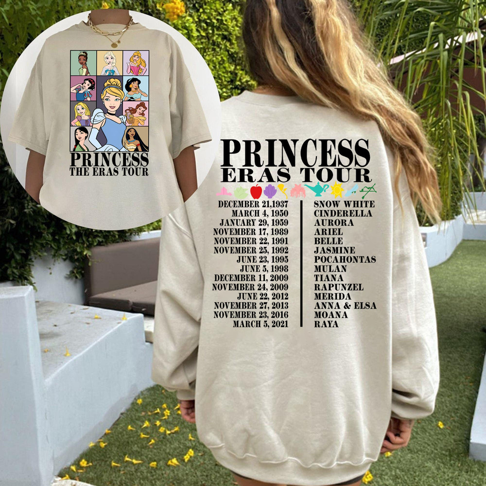 Vintage Princess Eras Tour Shirt, Double Sided Princess Royal Tour Shirt, Eras Tour Shirt, Disney Princess Shirt - 3.jpg