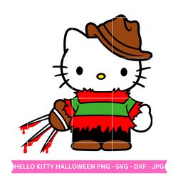 Hello Kitty Halloween Svg, Smiling Jack Svg, Nightmare Svg, Halloween Svg, Cricut, Silhouette Cut File