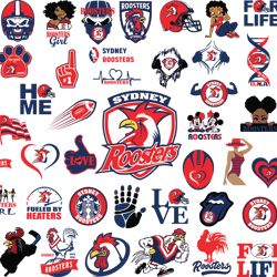 bundle 52 files sydney roosters football team svg, sydney roosters svg, nrl teams svg, nrl svg, png, dxf, eps