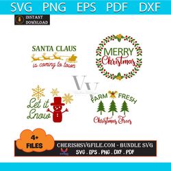 4 files santa claus is coming to town bundle svg, christmas svg