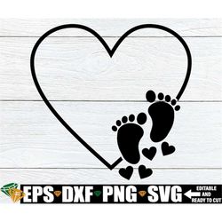 Baby Feet With Hearts svg, Baby Feet svg, New Baby svg png, Baby Shower Clipart, New Baby Clipart, Baby Silhouette svg p