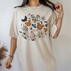 vintage disney spooky season halloween shirt, mickey minnie halloween party shirt, disney trick or treat shirt, disneyla