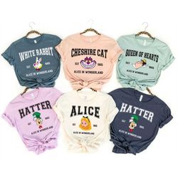 disney vintage alice in wonderland characters group shirt, disney princess alice shirt, disney adventures in wonderland,