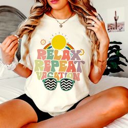 relax repeat vacation shirt, summer vibes shirt, vacation sh