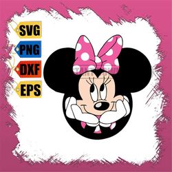 minnie mouse svg, minnie mouse head svg, minnie mouse clipart, cutting files for cricut silhouette