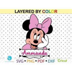 minnie mouse frame name svg, frame name svg png, minnie mouse for cricut, minnie mouse vector file, cutting file, dxf cu
