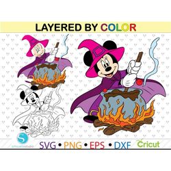 minnie mouse halloween svg, minnie mouse svg for cricut, layered by color svg, halloween  svg , cutting files