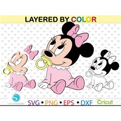 baby minnie mouse eps svg , minnie mouse clipart png, layered digital vector file,svg cricut and silhouette studio,minni