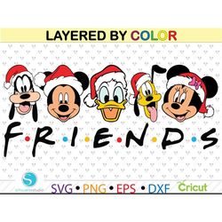 mickey & friends svg, minnie mouse clipart , donald duck goofy png , layered by color mickey friends svg for cricut, ins