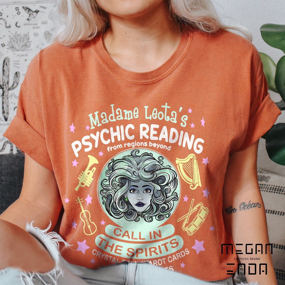 Comfort Colors Disney Halloween Madame Leota Haunted Mansion Shirt, Psychic Readings Foolish Mortals Shirt, Disney Halloween Matching Shirt - 5.jpg