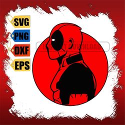 deadpool svg layered ,clipart, cricut, digital vector cut file, svg, png, dxf, eps files