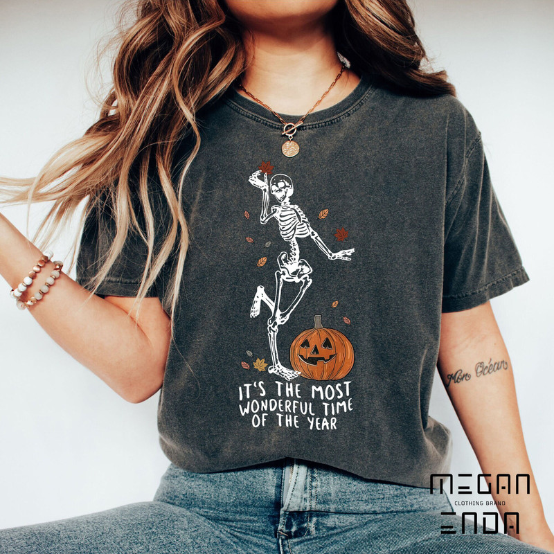 Comfort Colors its the most wondrful time, Halloween Shirt, Witch TShirt, Gift For Halloween, iprintasty halloween, Skeleton Fall Halloween - 2.jpg