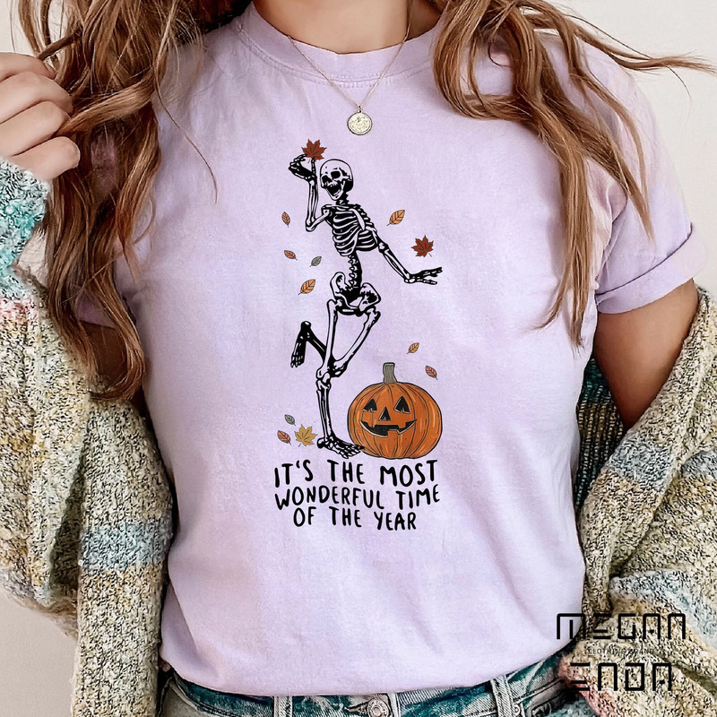Comfort Colors its the most wondrful time, Halloween Shirt, Witch TShirt, Gift For Halloween, iprintasty halloween, Skeleton Fall Halloween - 3.jpg
