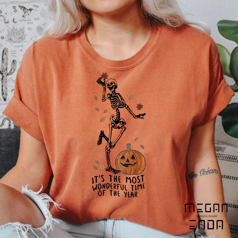Comfort Colors its the most wondrful time, Halloween Shirt, Witch TShirt, Gift For Halloween, iprintasty halloween, Skeleton Fall Halloween - 4.jpg
