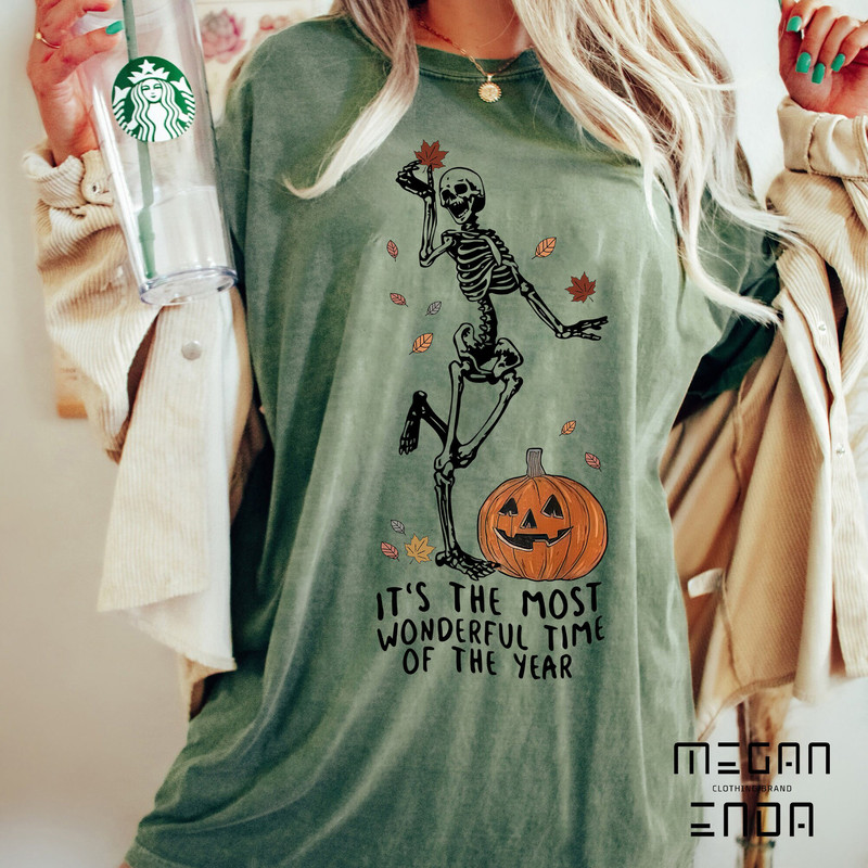 Comfort Colors its the most wondrful time, Halloween Shirt, Witch TShirt, Gift For Halloween, iprintasty halloween, Skeleton Fall Halloween - 5.jpg
