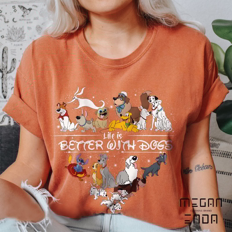 Comfort Colors Life is Better With Dogs Disney Shirt, Disney Dogs Shirt, Disney Dog Mom & Lovers, Magic Kingdom Shirt, Disney Animals Shirt - 4.jpg