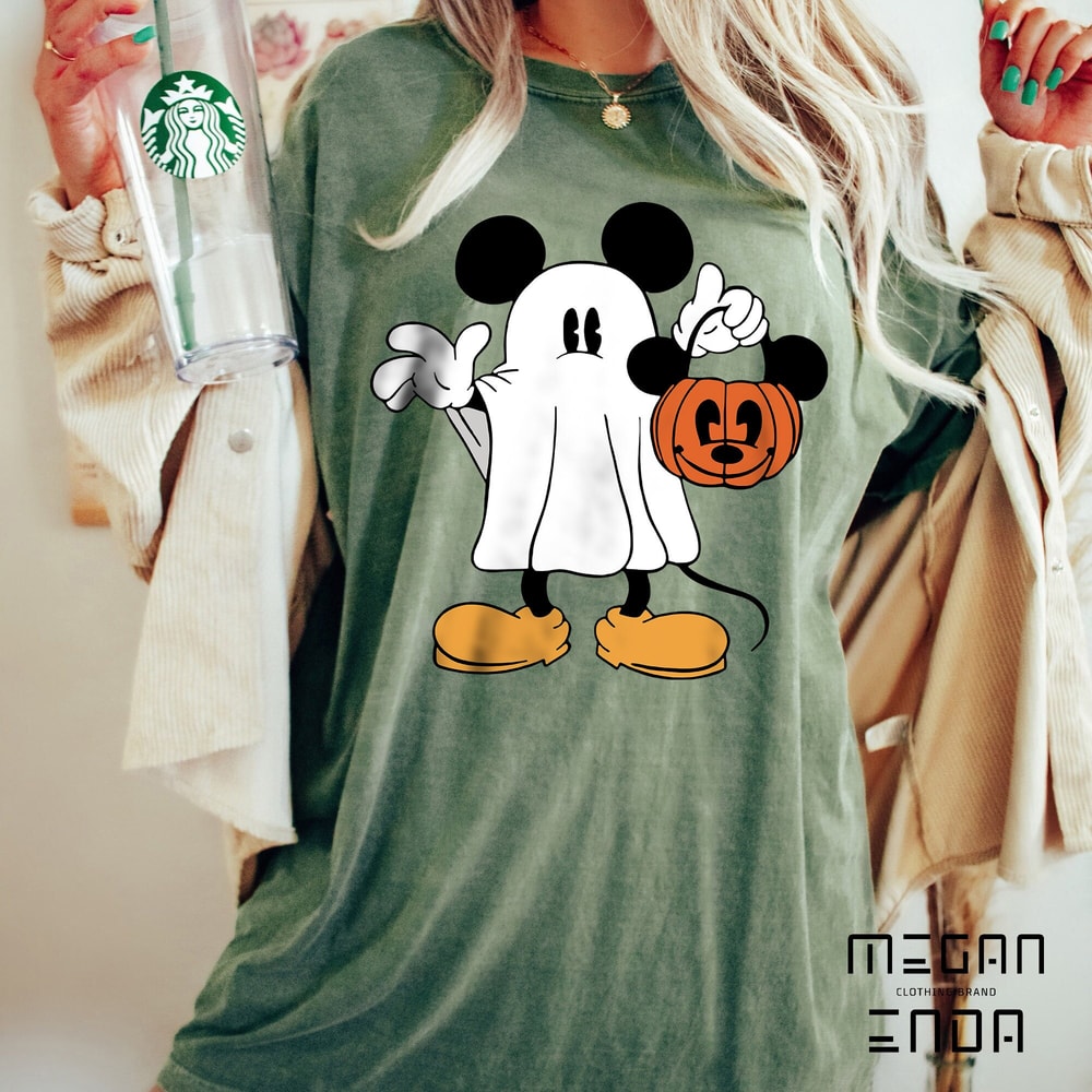 Comfort Colors Retro Disney Mickey Ghost Halloween Shirt, Mickey Spooky Shirt, Mickey Not So Scary Halloween Shirt, Halloween Pumpkin Shirt - 1.jpg