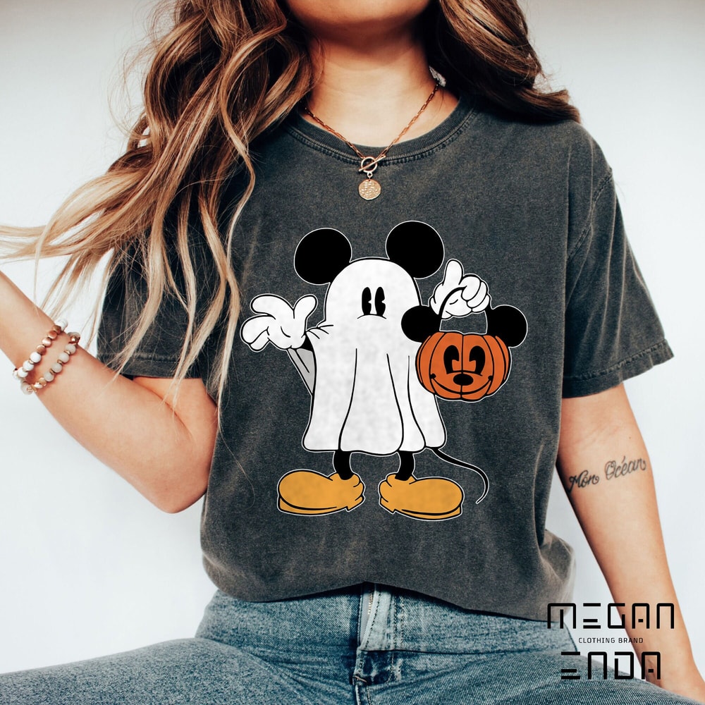 Comfort Colors Retro Disney Mickey Ghost Halloween Shirt, Mickey Spooky Shirt, Mickey Not So Scary Halloween Shirt, Halloween Pumpkin Shirt - 3.jpg