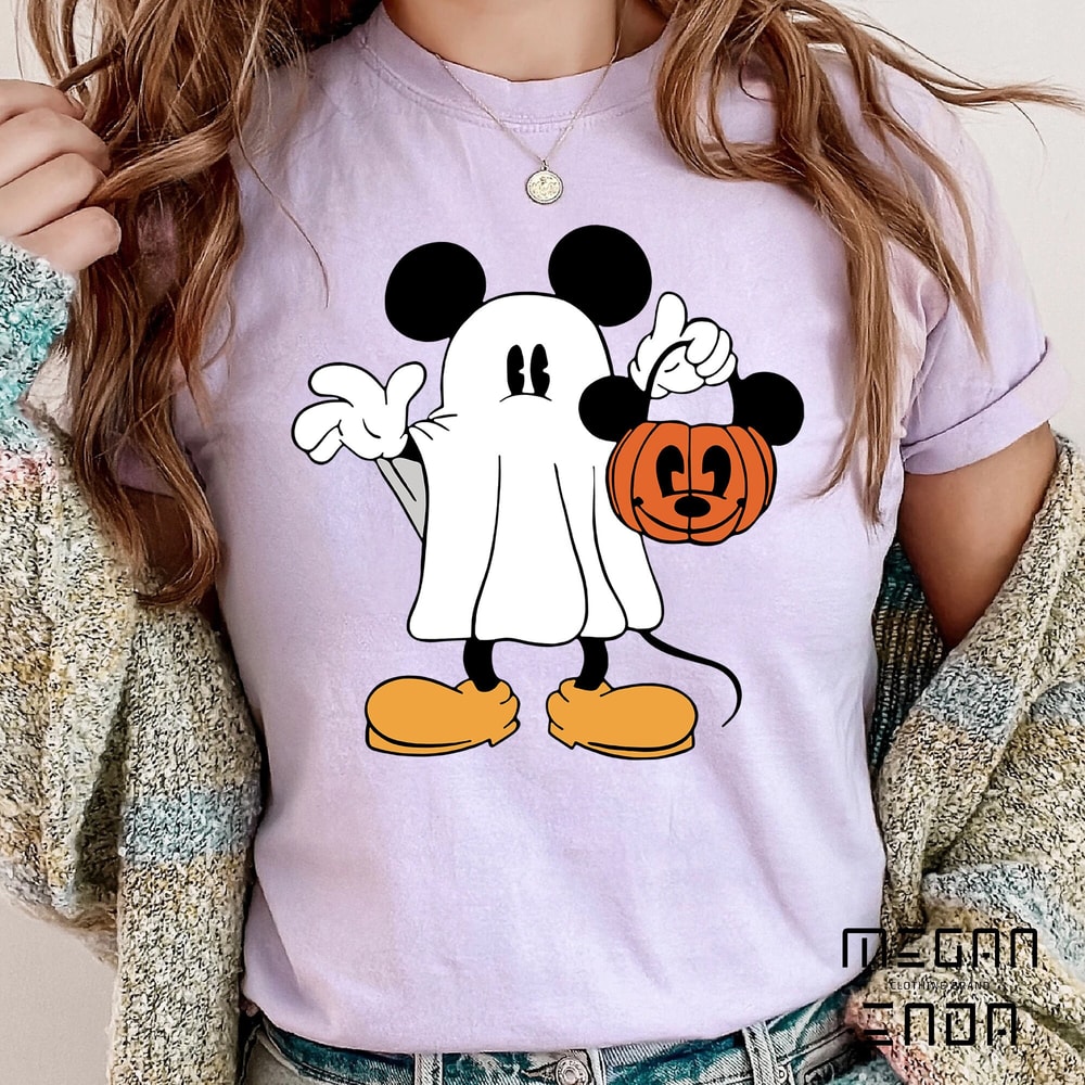 Comfort Colors Retro Disney Mickey Ghost Halloween Shirt, Mickey Spooky Shirt, Mickey Not So Scary Halloween Shirt, Halloween Pumpkin Shirt - 4.jpg